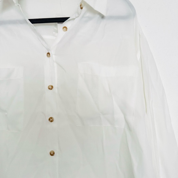 The Workshop White Women's Button Down Shirt Size Small - Picture 6 of 12